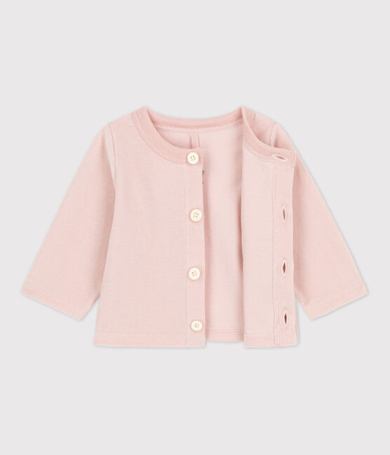 Cardigan en velours bébé en coton rose SALINE