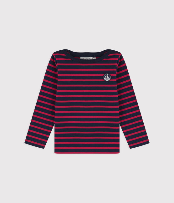 Marinière en jersey enfant garçon bleu SMOKING/rouge ROUGE