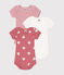 Lot de 3 bodies manches courtes cœurs en coton bébé variante 1