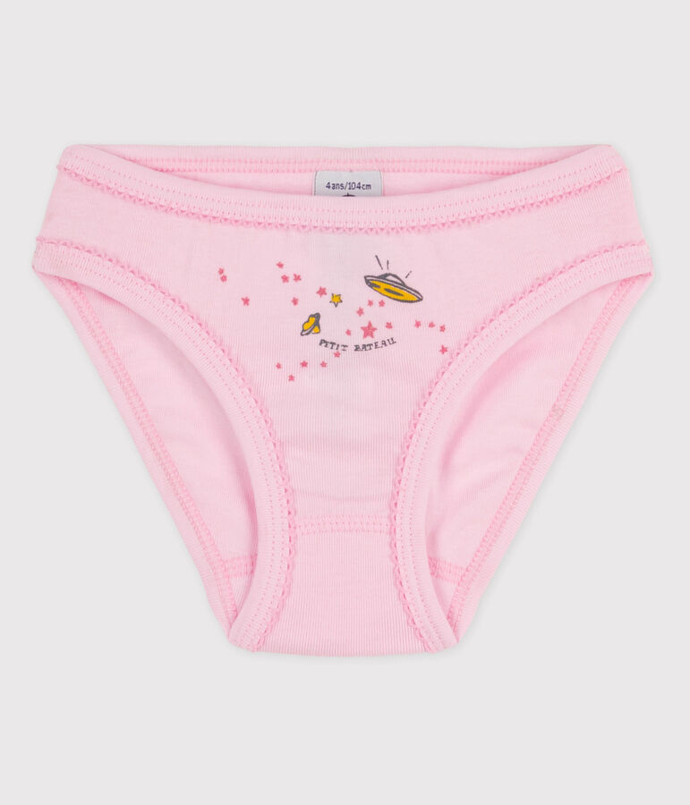 Culotte petite fille en coton rose