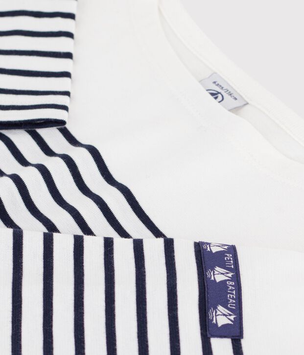 Marini&egrave;re enfant en coton blanc/bleu