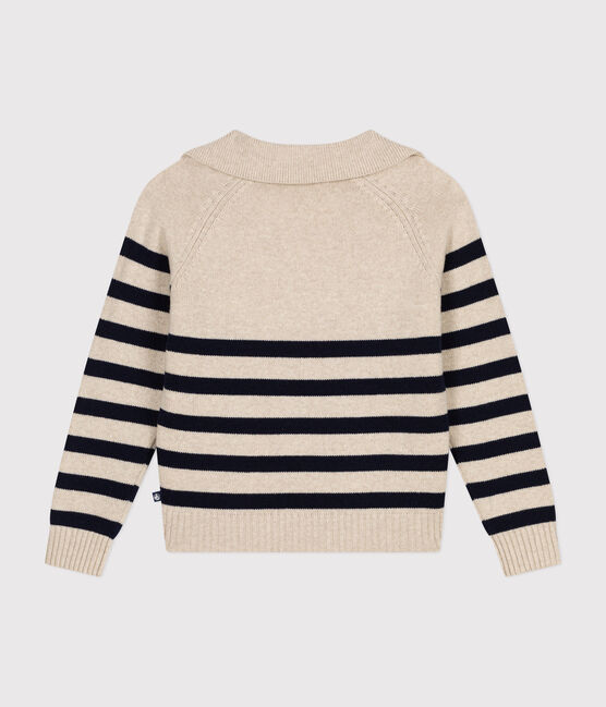 Pull en laine et coton femme blanc AVALANCHE/bleu SMOKING