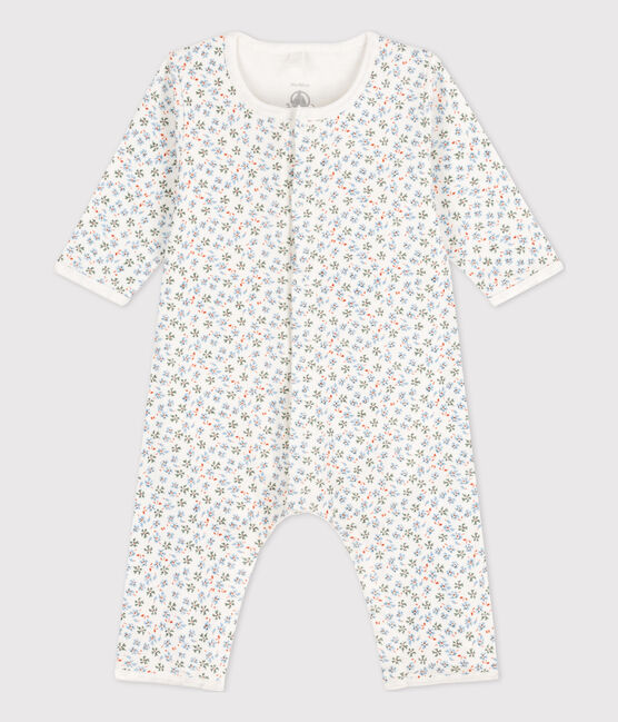 Bodyjama sans pieds imprimé bébé en coton blanc MARSHMALLOW/blanc MULTICO