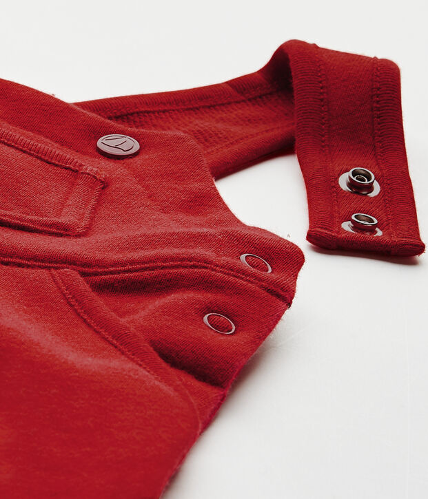 Salopette b&eacute;b&eacute; gar&ccedil;on en molleton rouge