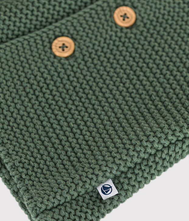 Cardigan en tricot point mousse b&eacute;b&eacute; vert