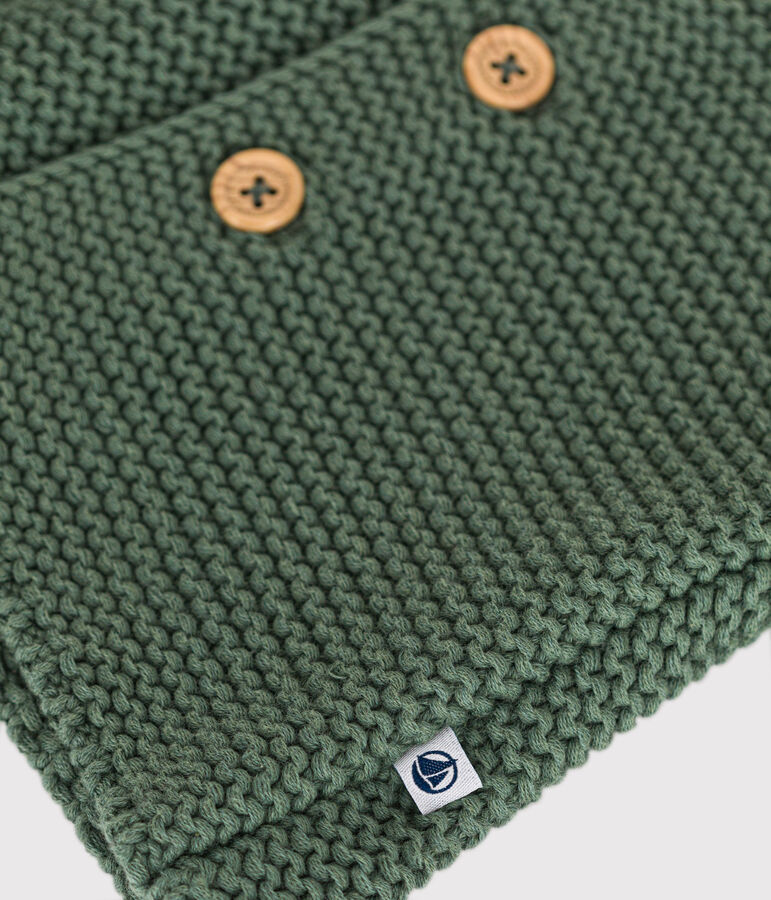 Cardigan en tricot point mousse b&eacute;b&eacute; vert