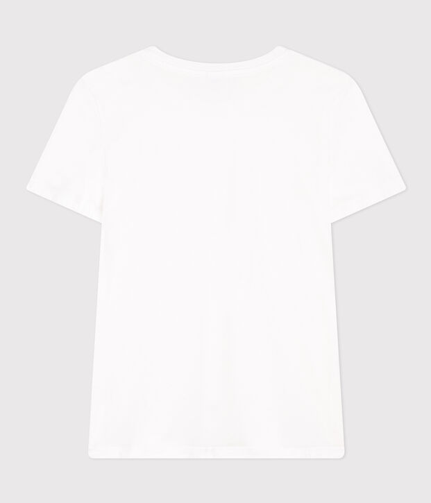 Tee-shirt LE DROIT col rond en coton Femme blanc