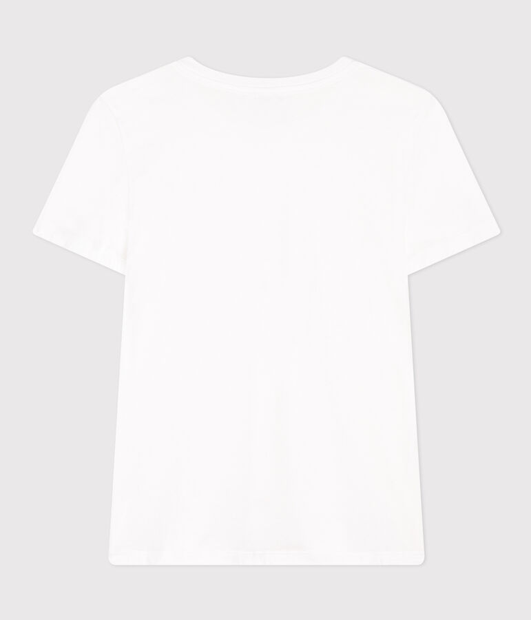 Tee-shirt LE DROIT col rond en coton Femme blanc ECUME