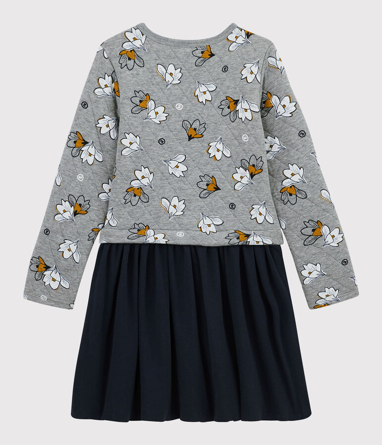 Robe manches longues enfant fille gris SUBWAY/blanc MULTICO