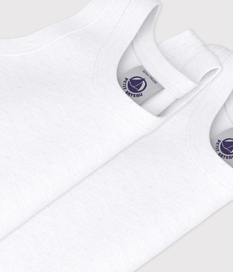 Lot de 2 bodies blancs sans manches b&eacute;b&eacute; variante 1