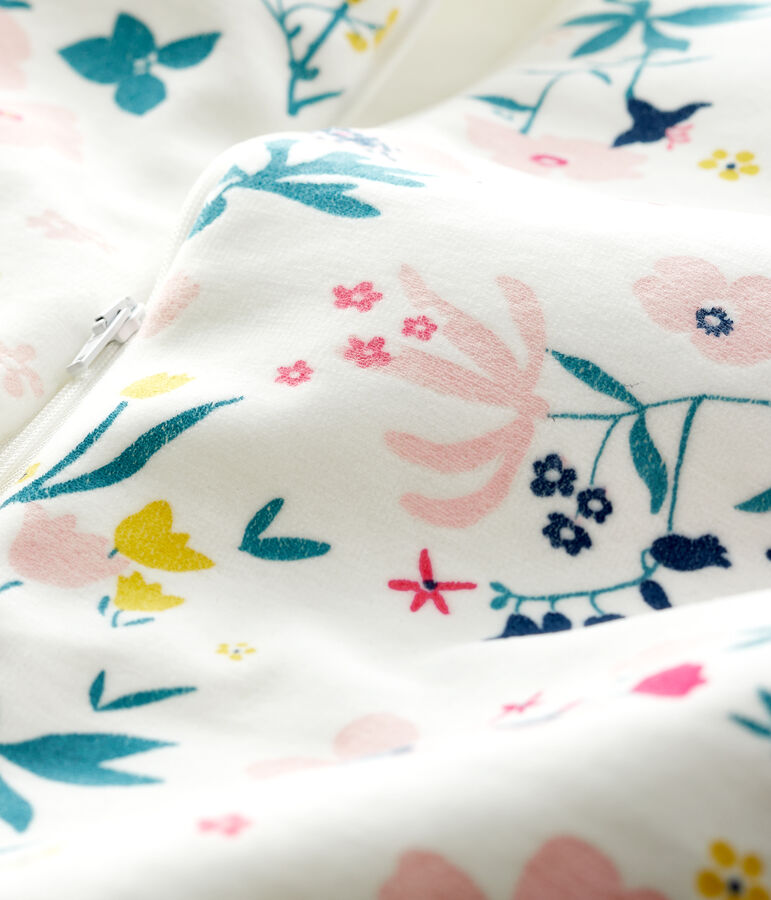 Gigoteuse b&eacute;b&eacute; fille en velours blanc MARSHMALLOW/blanc MULTICO