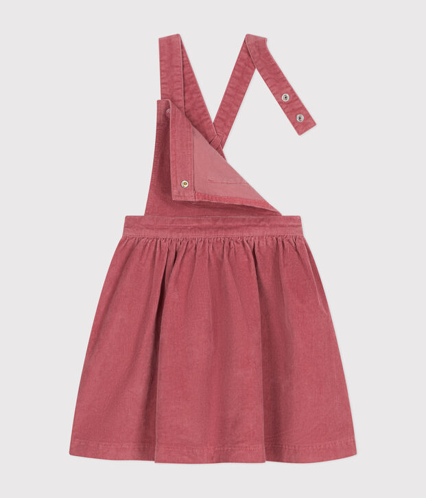 Robe salopette en velours enfant fille rose