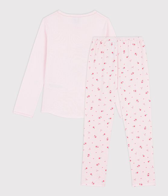 Pyjama enfant en coton à motif fleuri rose BARELY/ MULTICO
