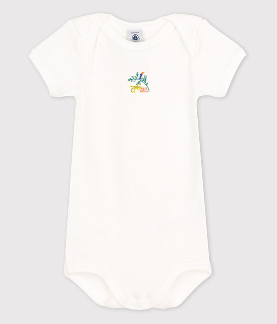 Body manches courtes bébé blanc MARSHMALLOW/ VERT
