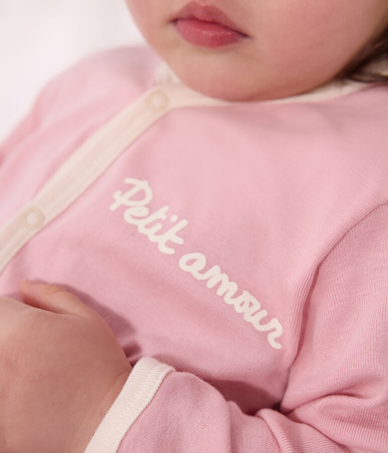 Pyjama b&eacute;b&eacute; en coton uni rose CHARME