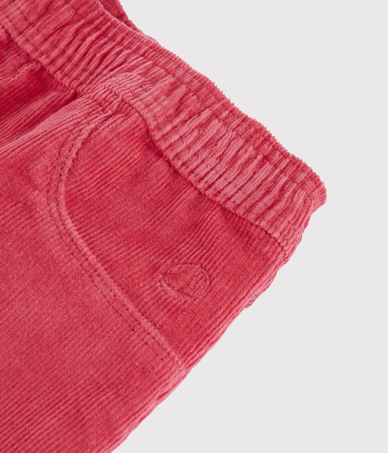Pantalon velours enfant fille rose POPPY