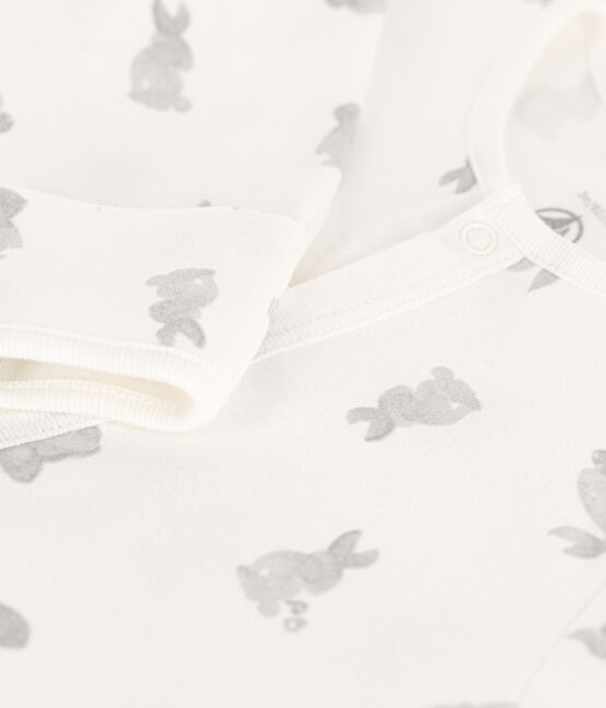 Combisac imprimé en coton blanc MARSHMALLOW/gris GRIS