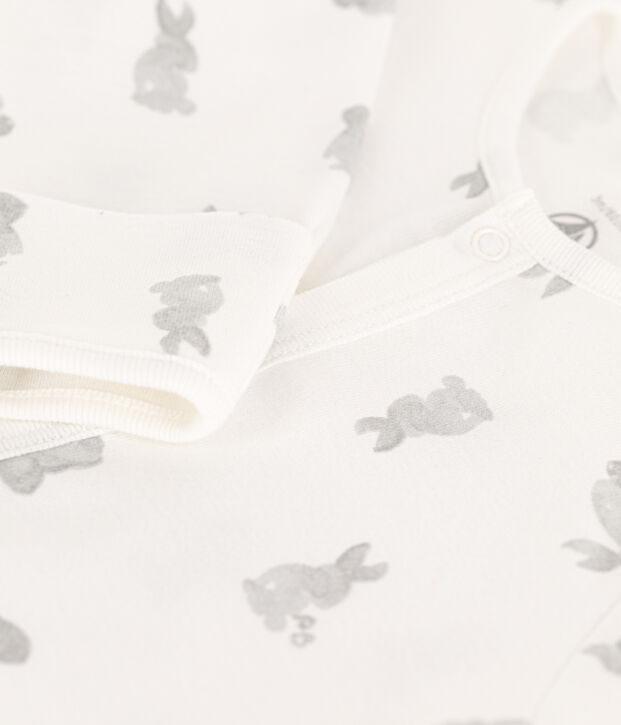 Combisac imprim&eacute; en coton blanc/gris