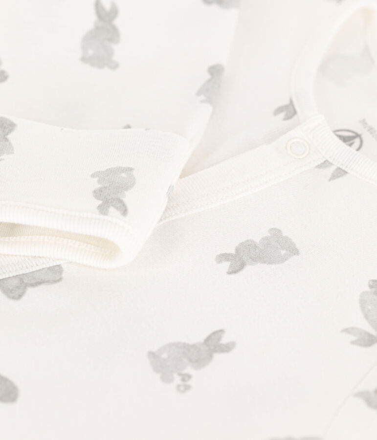 Combisac imprim&eacute; en coton blanc MARSHMALLOW/gris GRIS