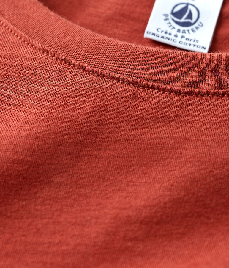 Tee-shirt LE DROIT col rond en coton bio Femme marron OMBRIE