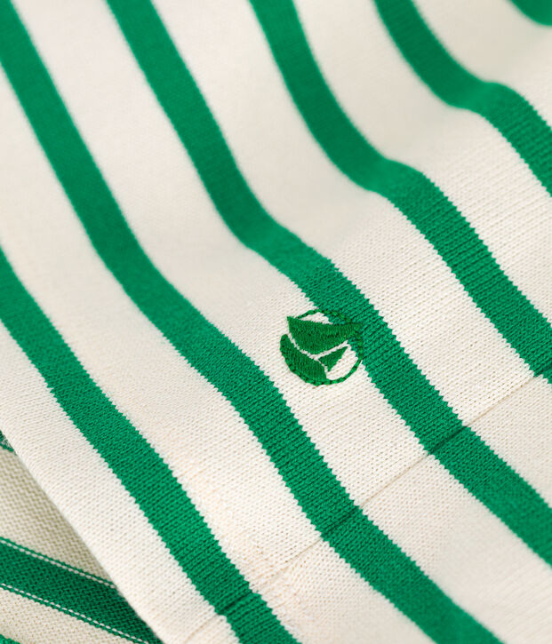 Marini&egrave;re boutonn&eacute;e en coton Femme &eacute;cru/vert