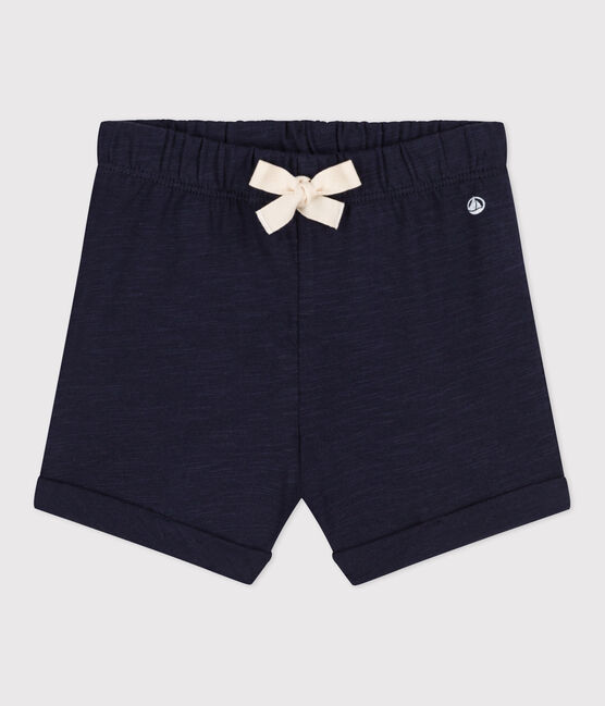 Short bébé en jersey flammé uni bleu SMOKING