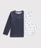 Pyjama  en coton blanc/bleu/multicouleur