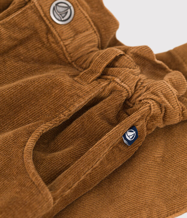 Pantalon en velours enfant fille marron