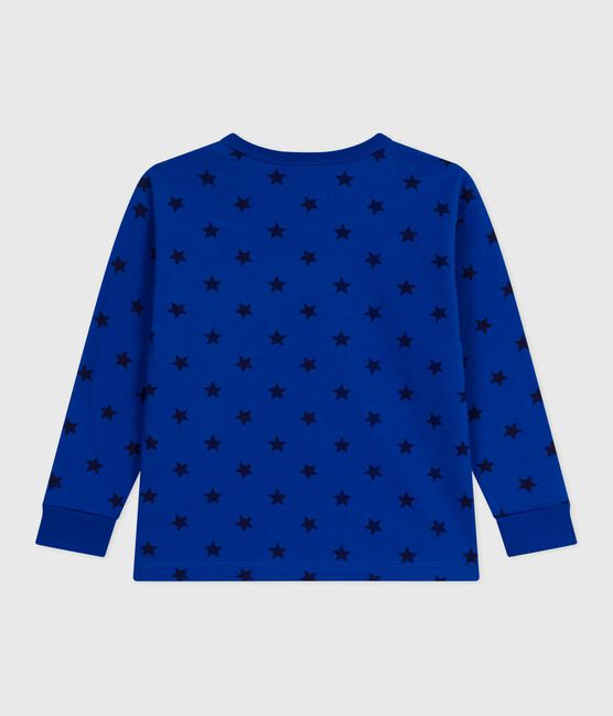 Tee-shirt enfant manches longues en coton imprimé bleu OLYMPIC+SOIR