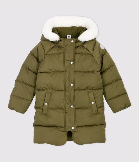 Doudoune longue enfant fille vert MILITARY