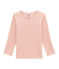 tee-shirt manches longues petite fille en laine et coton rose JOLI