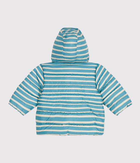 Doudoune rayée capuche rétractable bébé bleu AZUL/blanc AVALANCHE