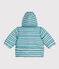 Doudoune rayée capuche rétractable bébé bleu AZUL/blanc AVALANCHE