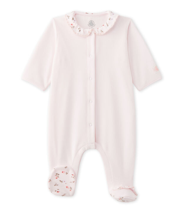 Dors bien b&eacute;b&eacute; fille en velours rose