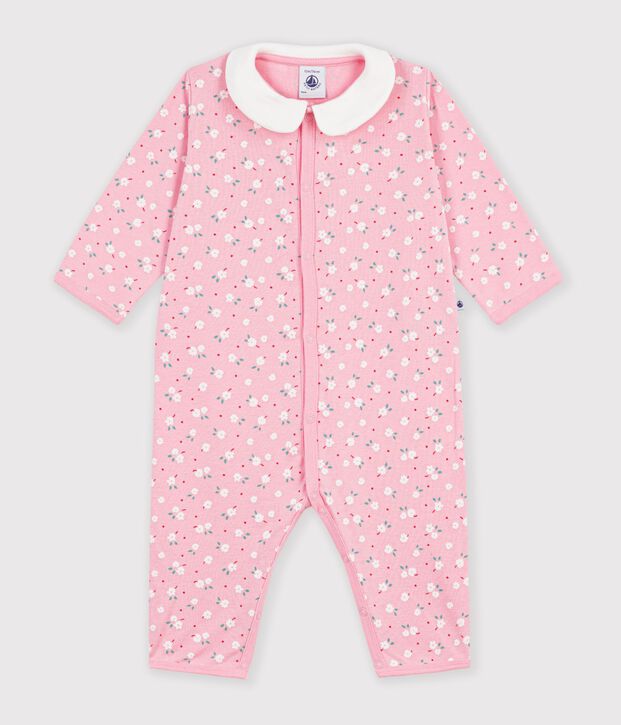 Pyjama b&eacute;b&eacute; en coton sans pieds imprim&eacute; rose/multicouleur