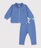 Ensemble sweatshirt et pantalon b&eacute;b&eacute; en coton uni bleu