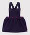 Robe b&eacute;b&eacute; en coton sans manches et broderies c&oelig;urs bleu marine