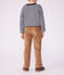 Pantalon droit enfant en velours beige fonc&eacute;