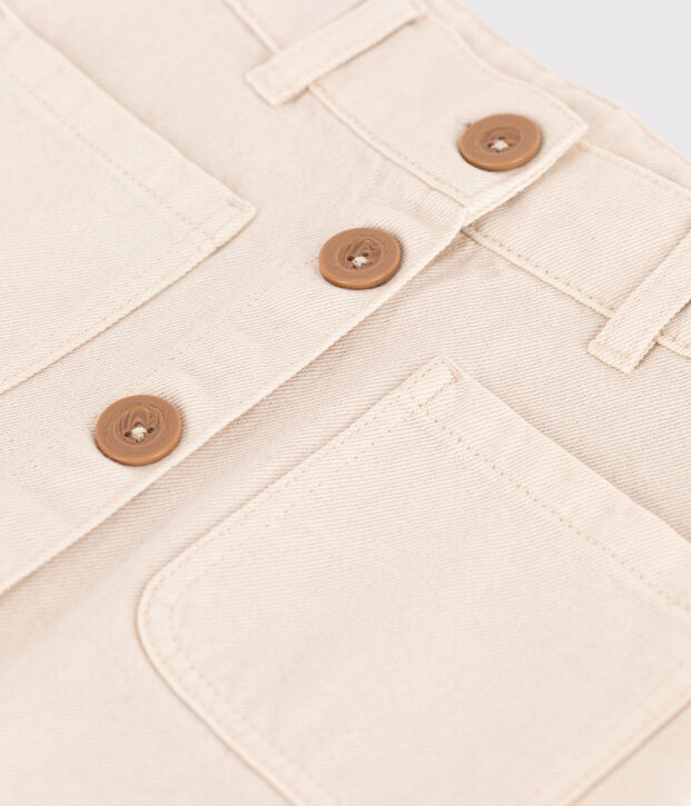 Jupe en denim enfant fille &eacute;cru