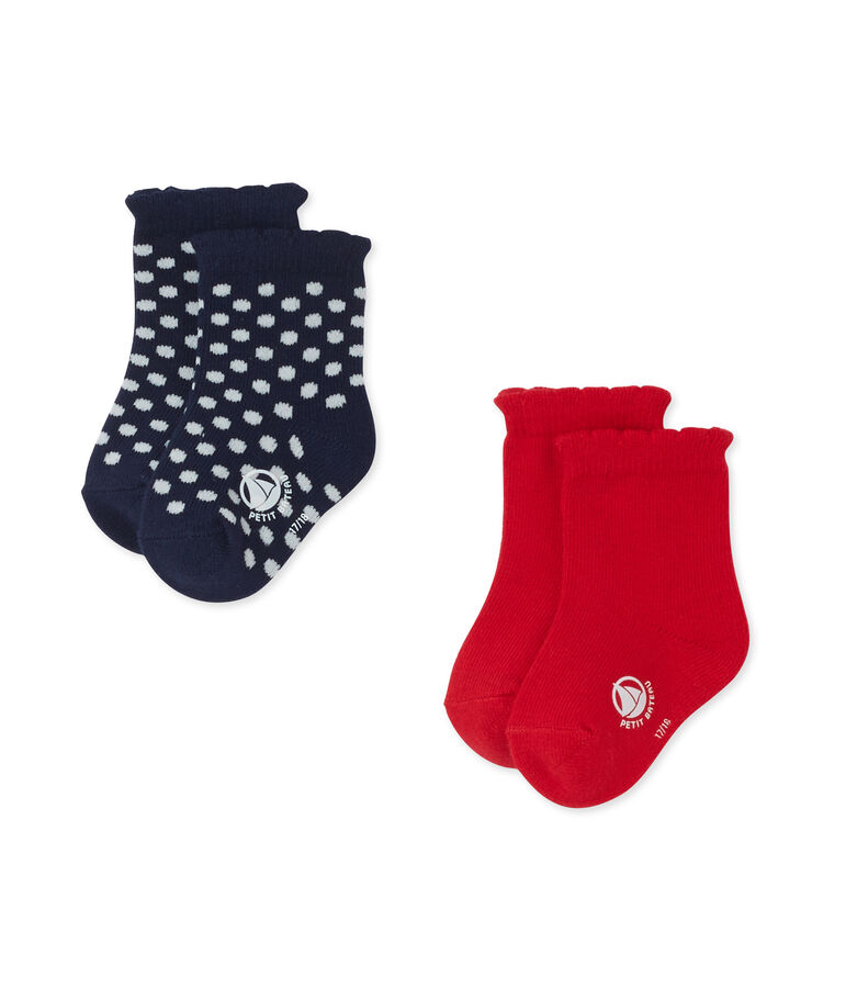 Lot de 2 chaussettes b&eacute;b&eacute; fille blanc