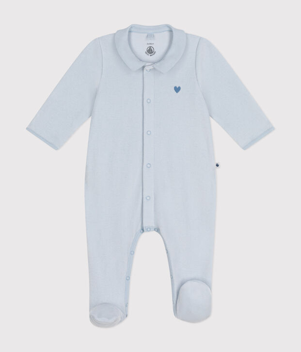 Pyjama en velours b&eacute;b&eacute; bleu