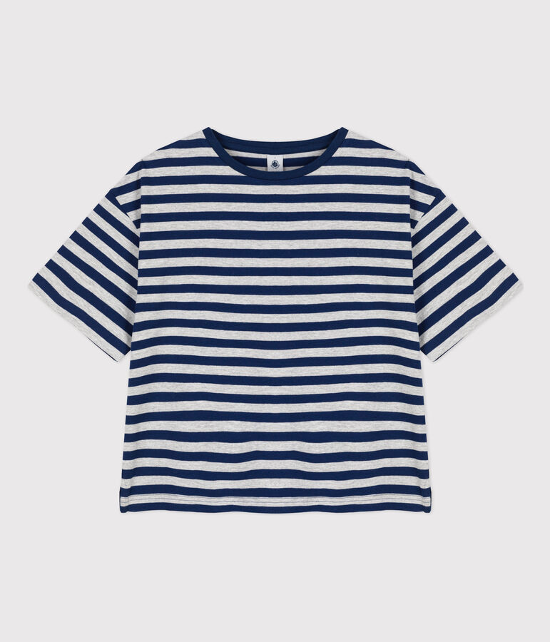 T-shirt LE BOXY en coton Femme bleu MEDIEVAL/ FUMEE
