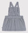 Robe salopette bébé en coton rayée bleu MEDIEVAL/blanc MARSHMALLOW
