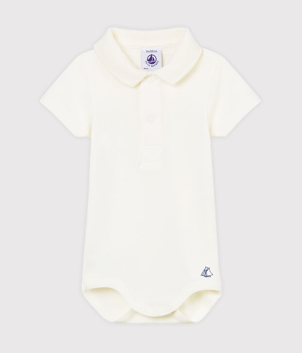 Body col polo b&eacute;b&eacute; gar&ccedil;on blanc