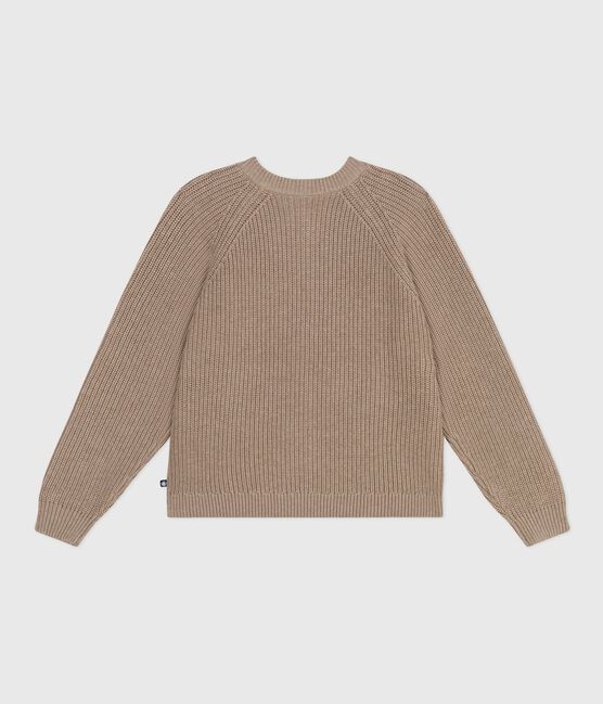 Cardigan femme en laine et coton uni marron ROCHE