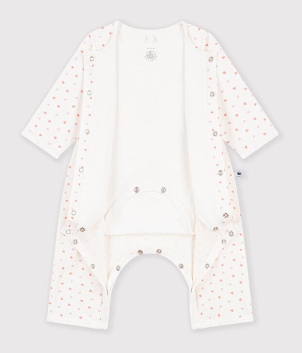 Bodyjama b&eacute;b&eacute; sans pieds en coton imprim&eacute; &agrave; fleurs blanc/multicouleur