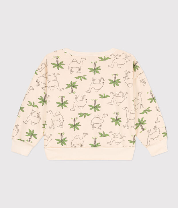 Sweatshirt en molleton enfant fille / gar&ccedil;on &eacute;cru/multicouleur