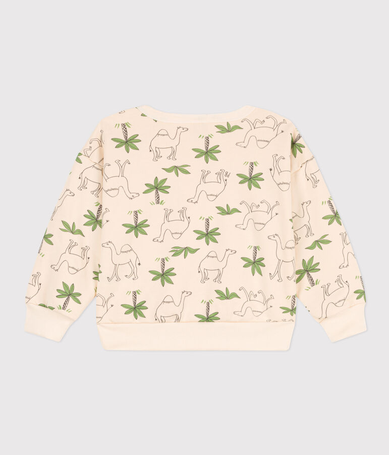 Sweatshirt en molleton enfant fille / gar&ccedil;on &eacute;cru/multicouleur