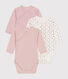 Lot de 3 bodies croisés manches longues en coton bébé