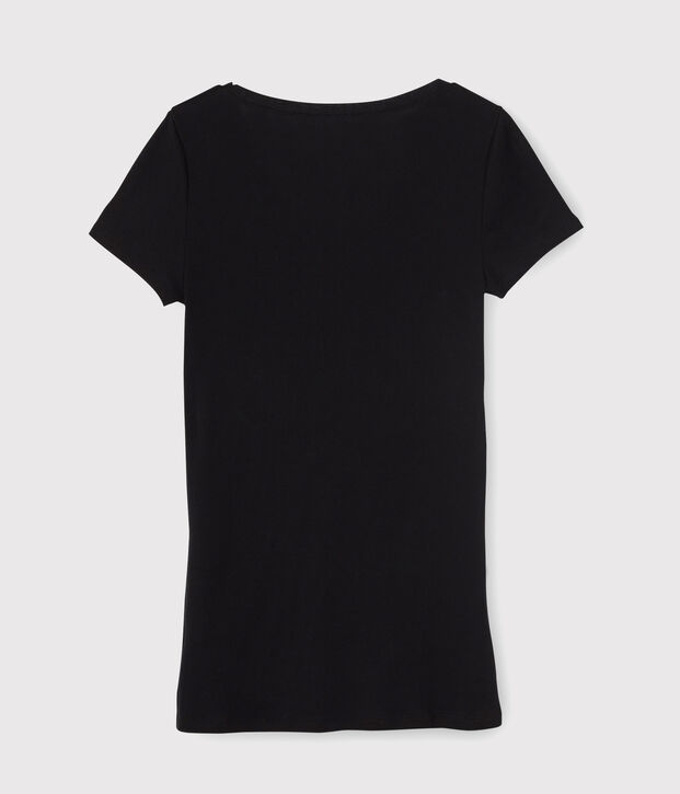 Tee-shirt L'ICONIQUE col V en coton Femme noir